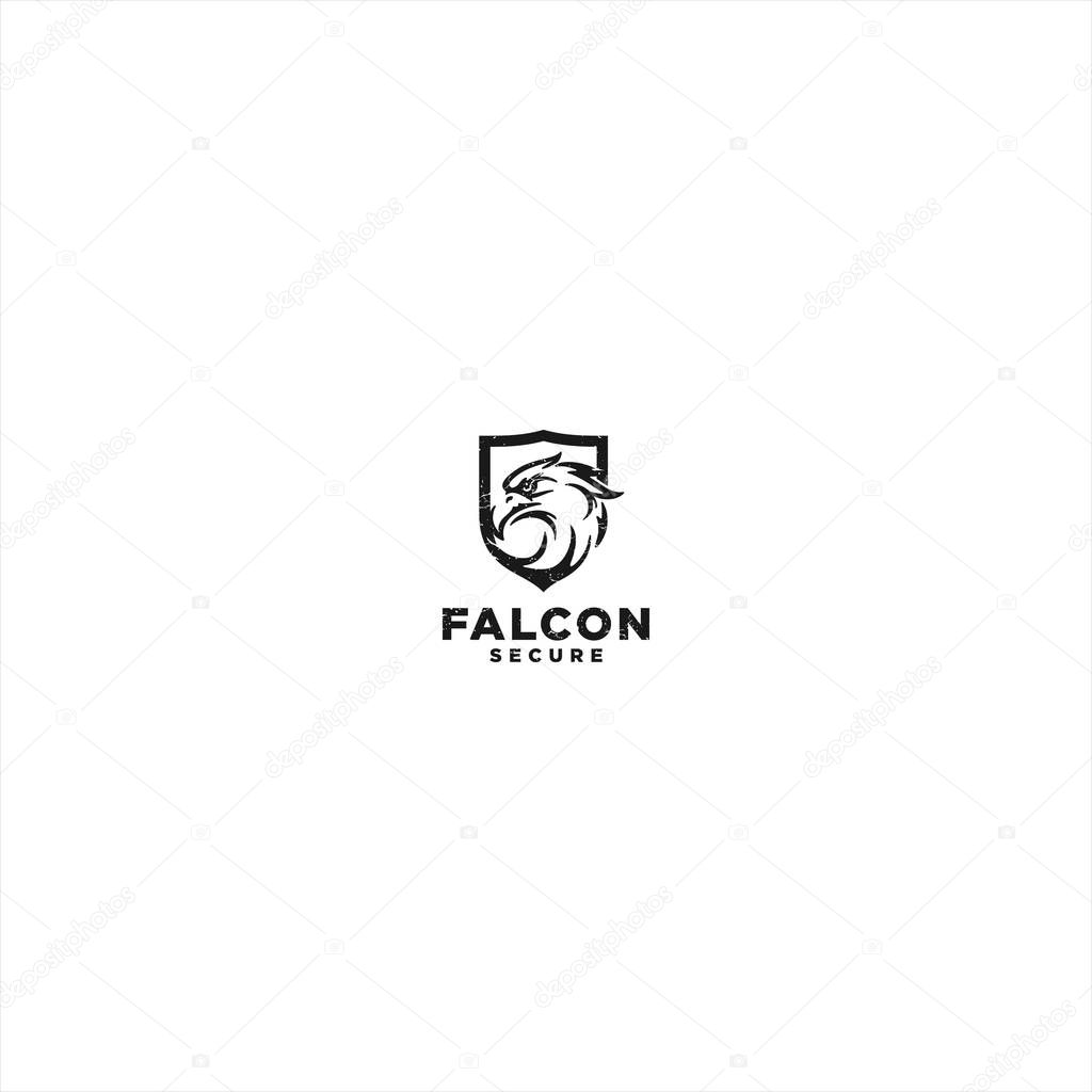 Black Shield Falcon Template Logo