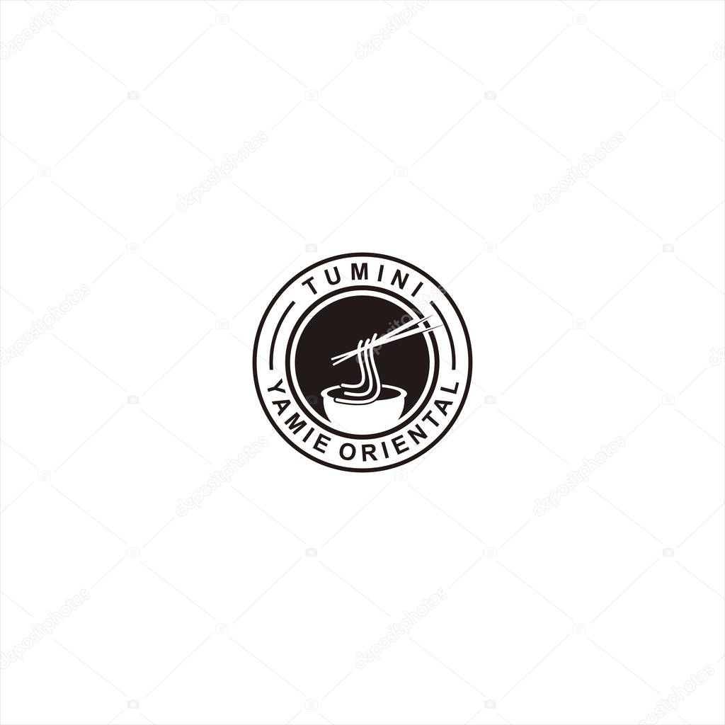 Noodle Stamp Badge Logo design template