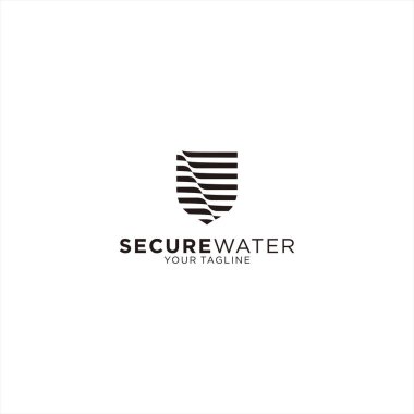 Kişisel ve şirket için Shield Water Logo tasarım şablonu