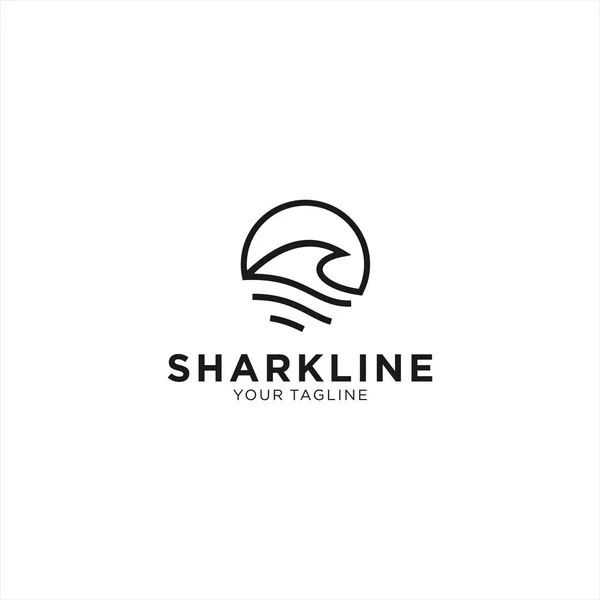 Conception de logo Simple Shark Line pour les particuliers et les entreprises — Image vectorielle