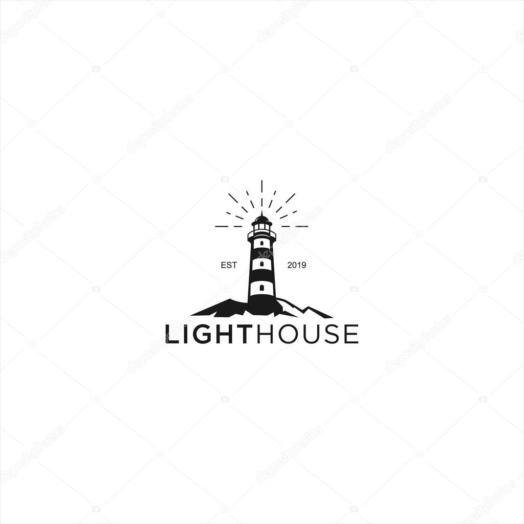 Lighthouse logo design template for personal and company