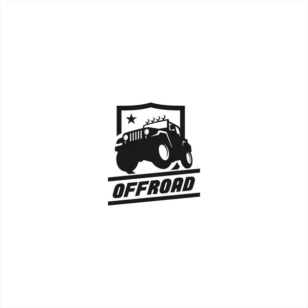 Siyah ve Beyaz Offroad Logo şablonu — Stok Vektör