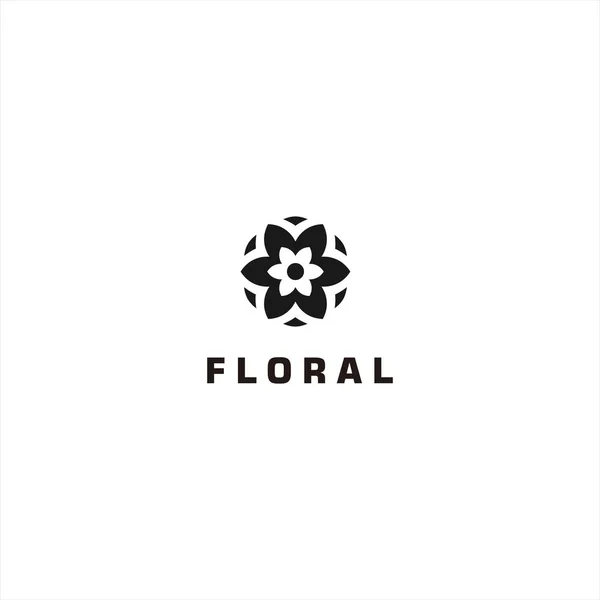 Modelo de design de logotipo floral preto —  Vetores de Stock