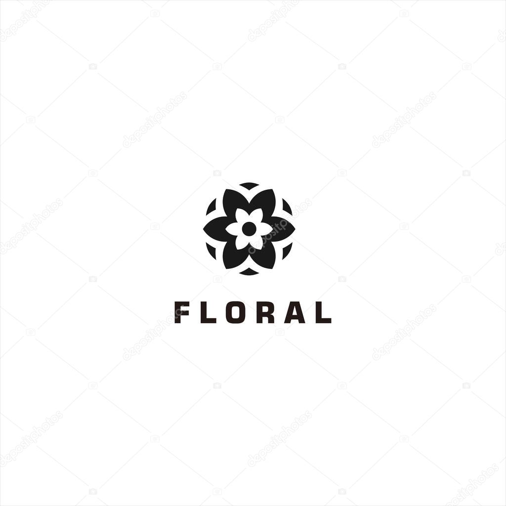 Black Floral Logo Design Template
