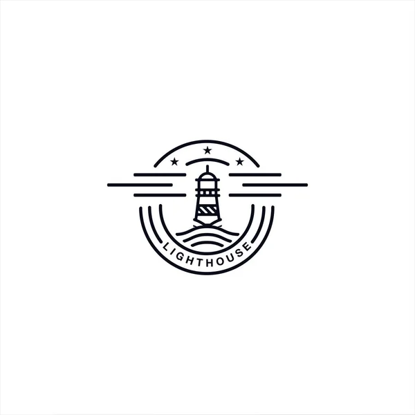 Вдохновение для дизайна логотипа маяка — стоковый вектор