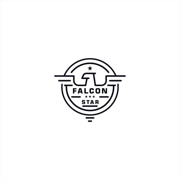 Falcon line art logo design template — Stock Vector