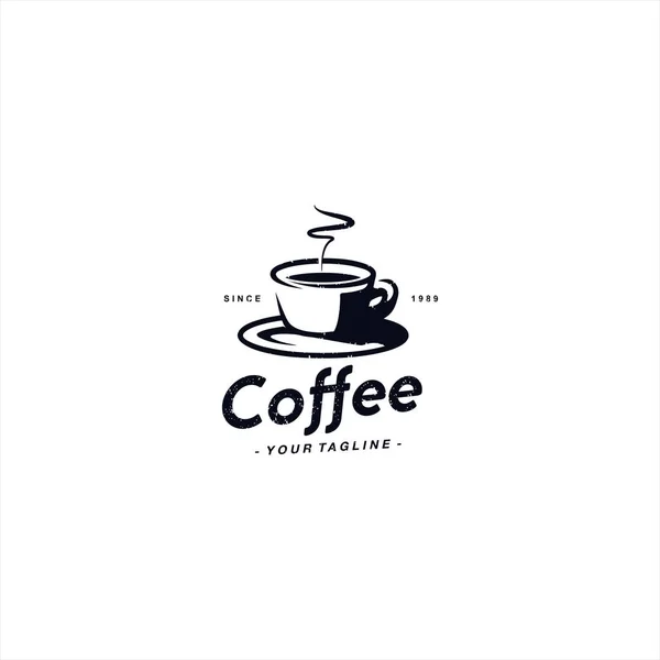 Heiße Kaffee-Logo-Design-Vorlage — Stockvektor