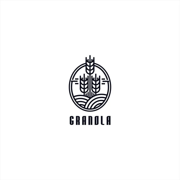 Granola logo modello di design ispirazione — Vettoriale Stock
