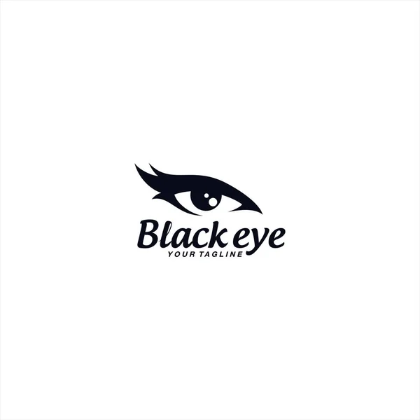 Modello di design logo occhio nero — Vettoriale Stock