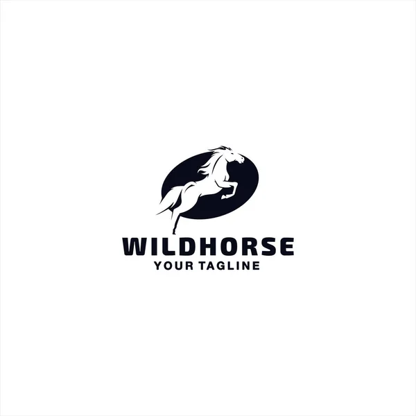 Idea de plantilla de diseño de logo caballo — Vector de stock