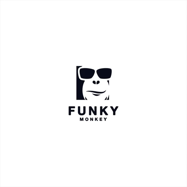 Square Funky Monkey logotyp design mall — Stock vektor