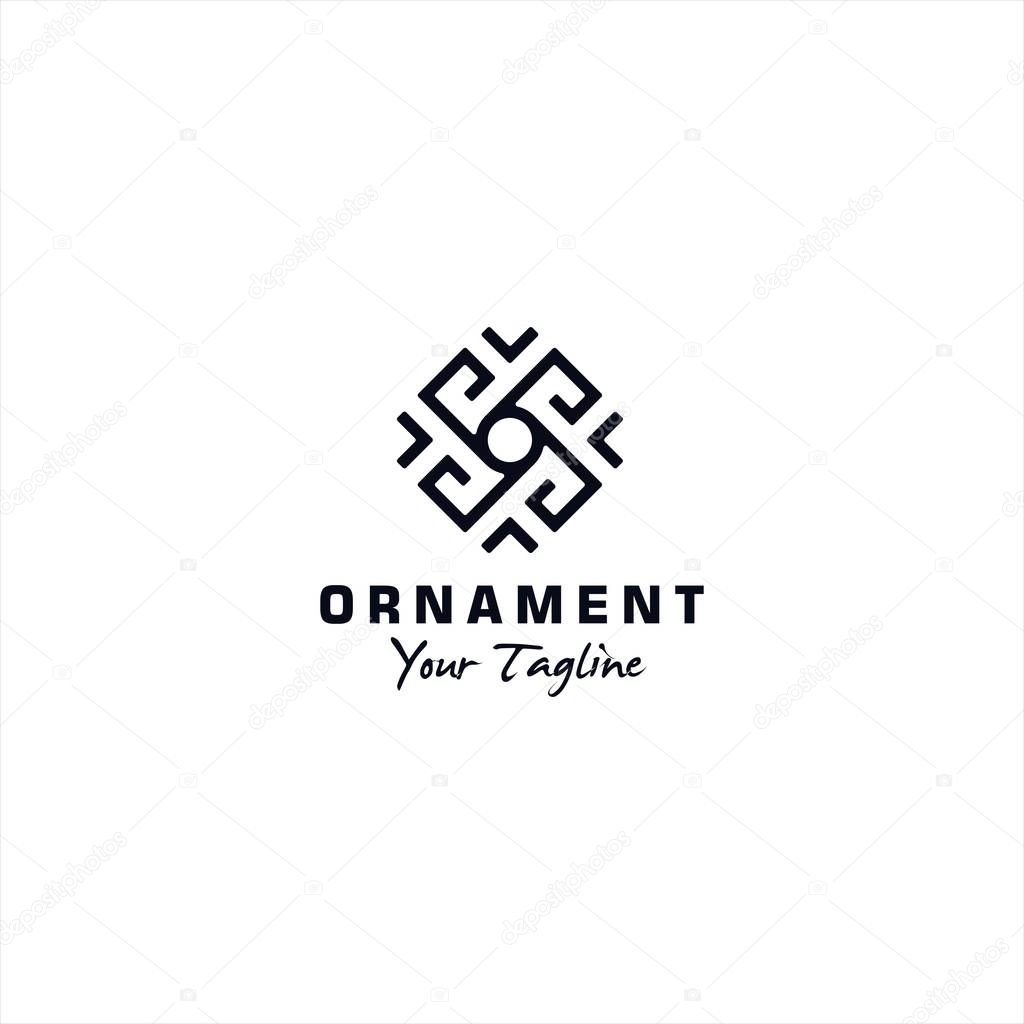 Geometric ornament logo design template