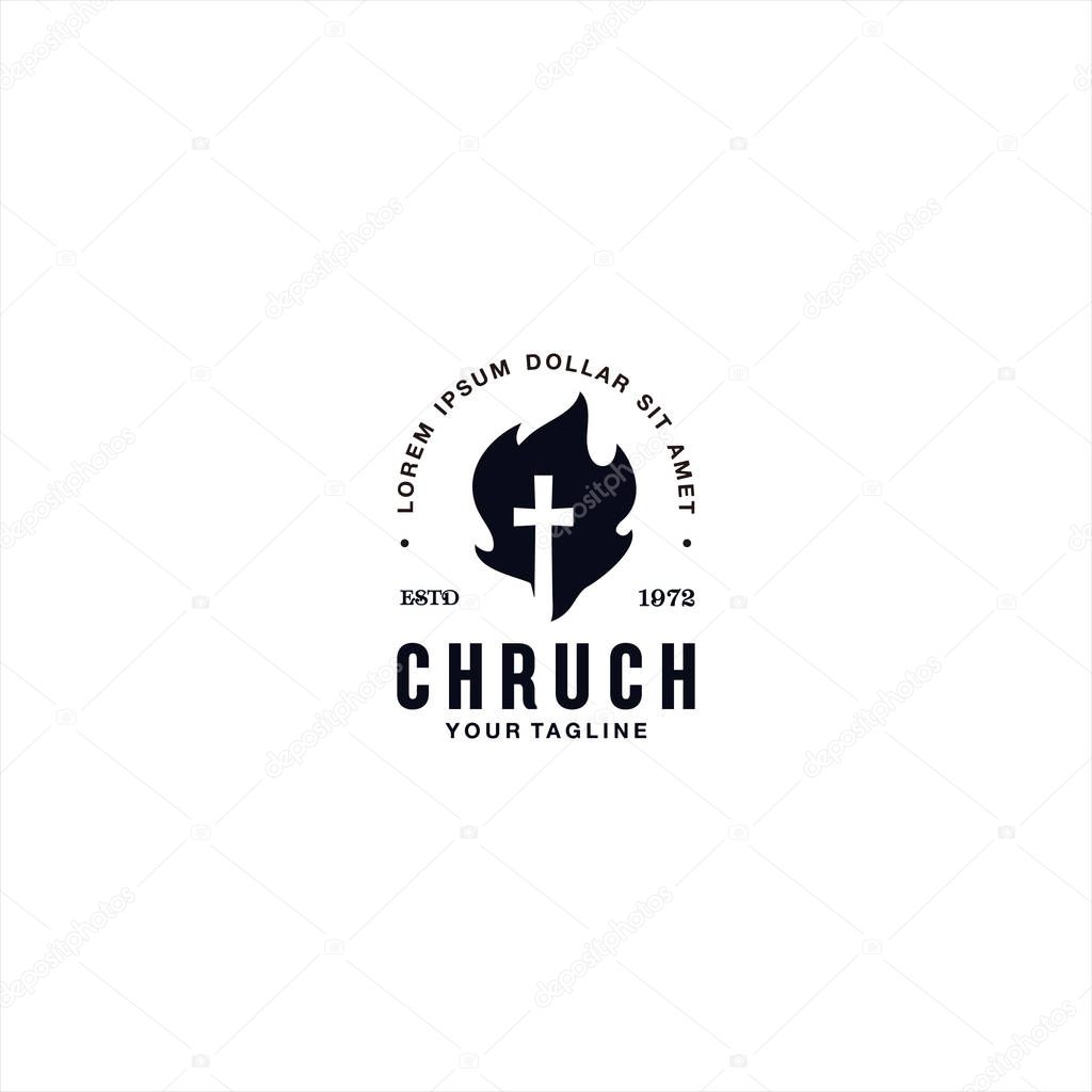 Black and White church logo template