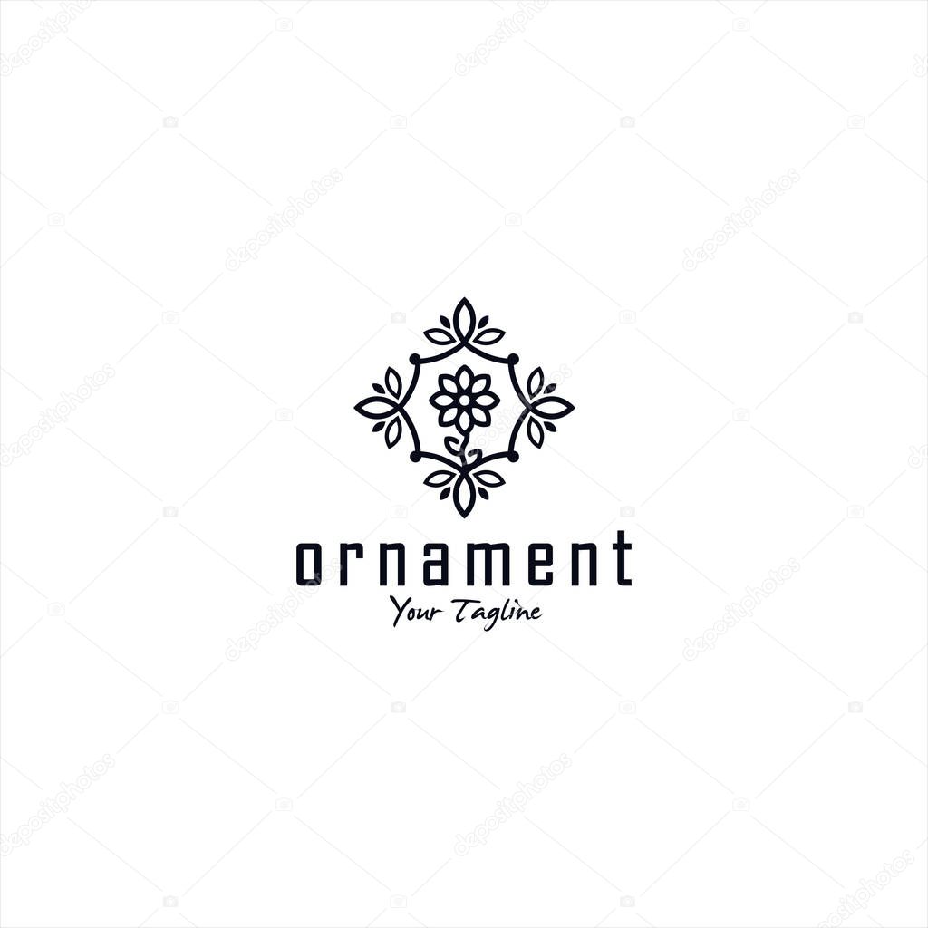 Geometric Floral logo design template