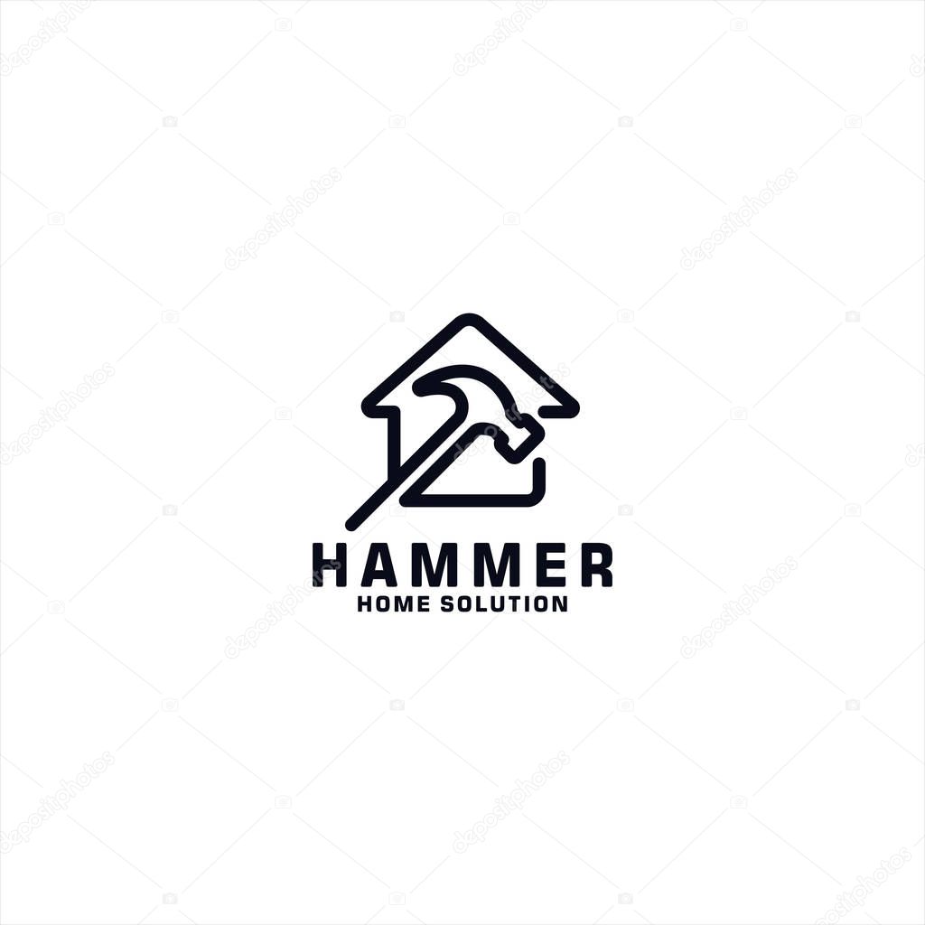 Black and White home building logo template