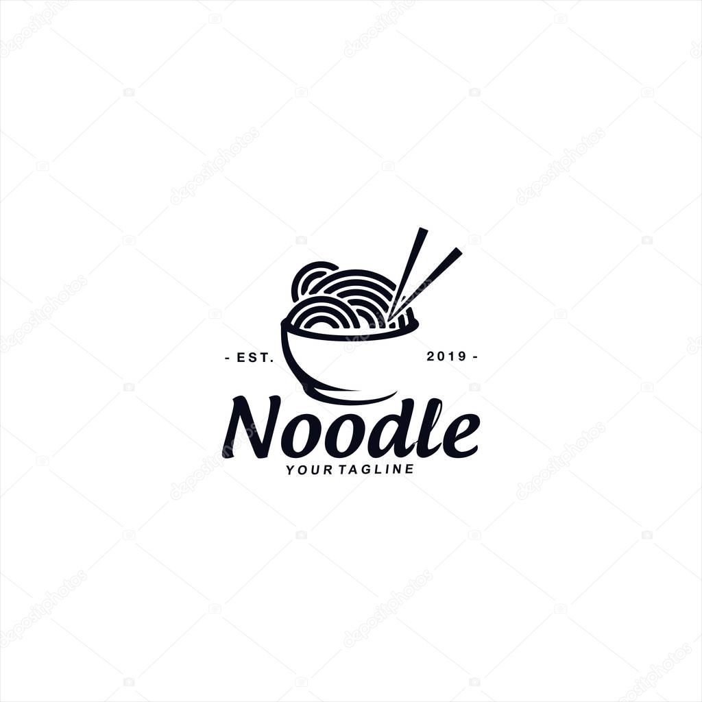 Asian Noodle logo design template