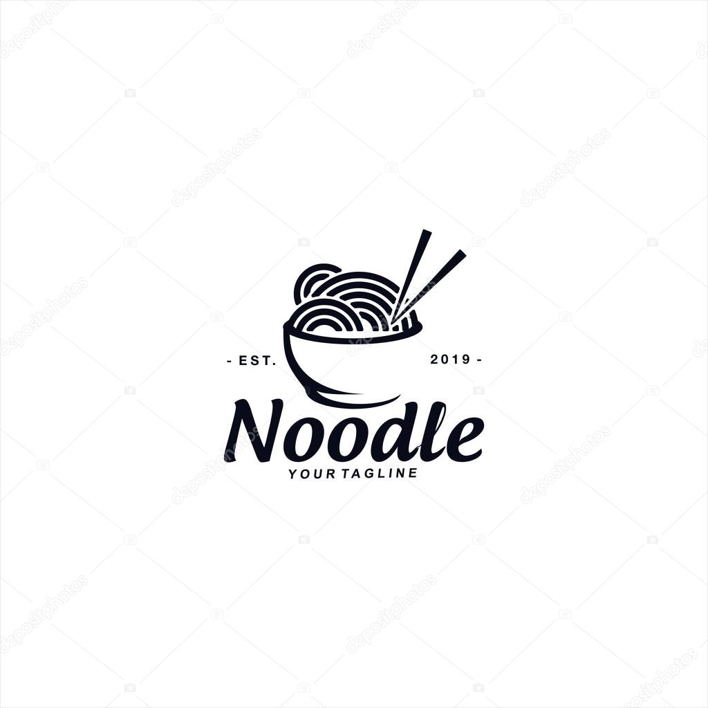 Black and White noodle logo template