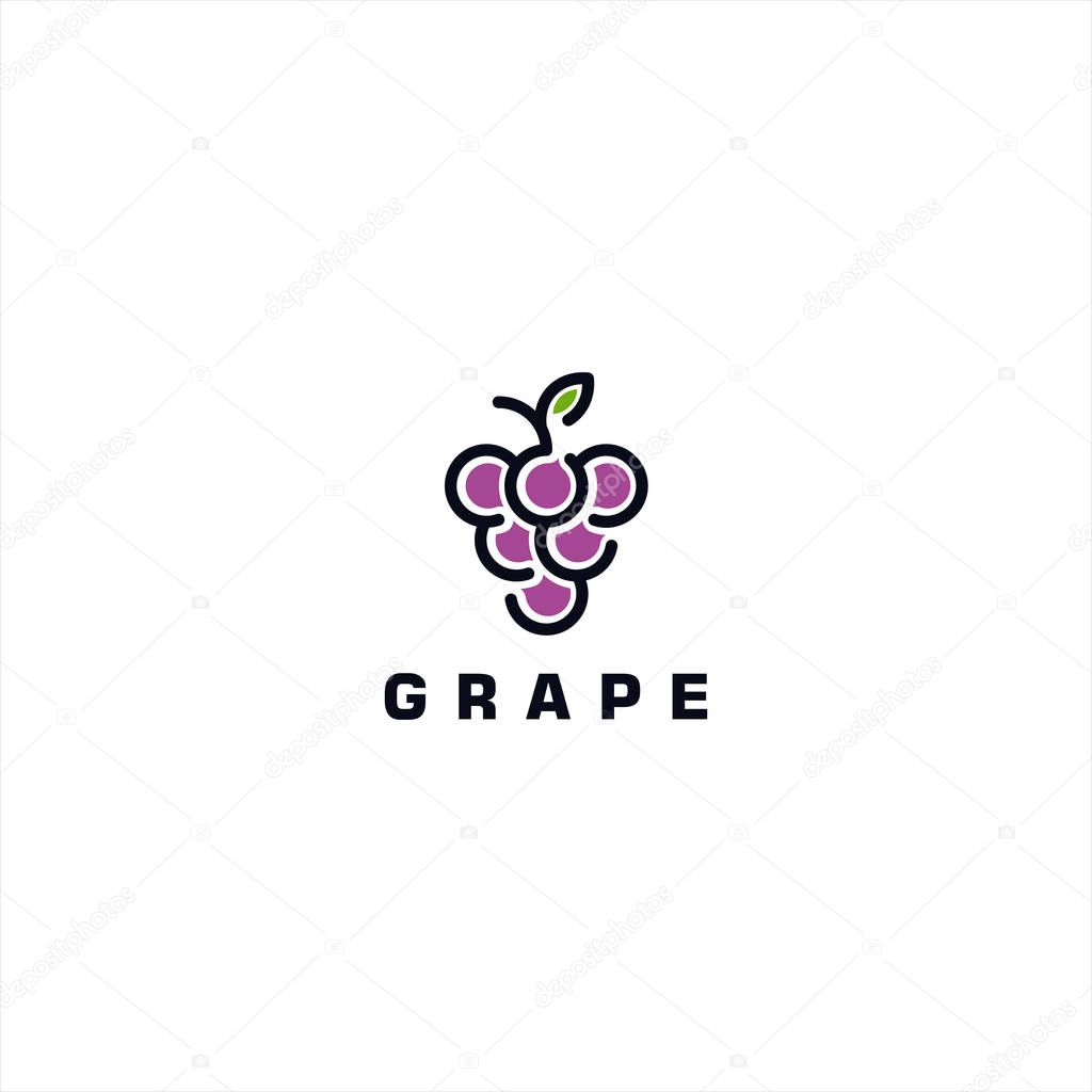 Grape logo design template idea