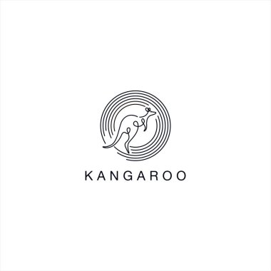 Çember Kanguru Logo tasarım şablonu