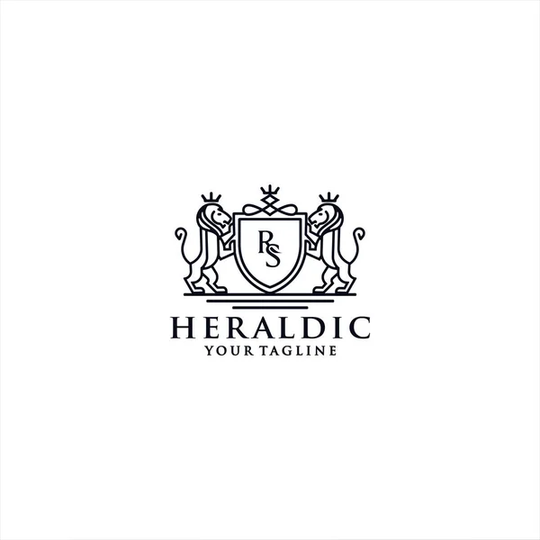 Heraldic logo design template inspiration — Stock Vector