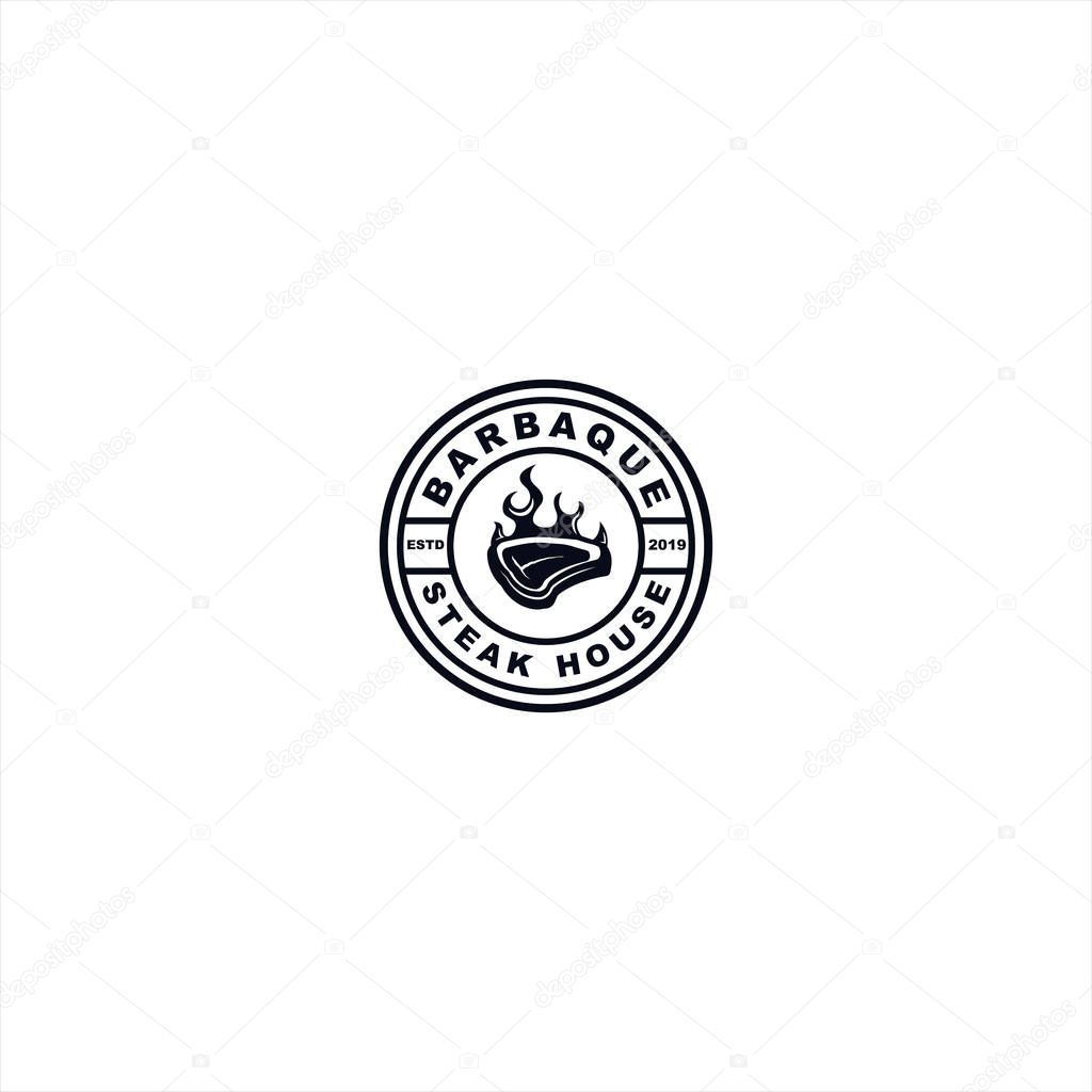Barbeque logo design template idea