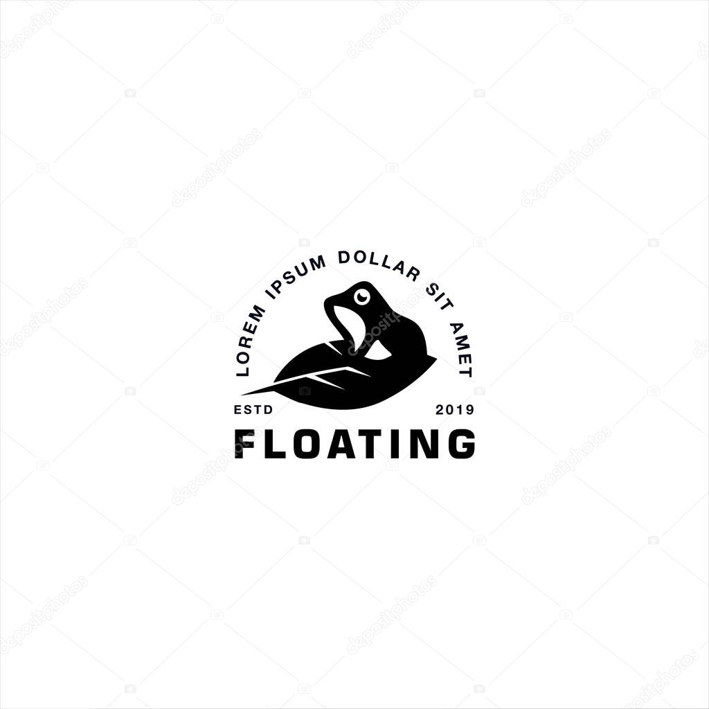Black and white logo for floating frog