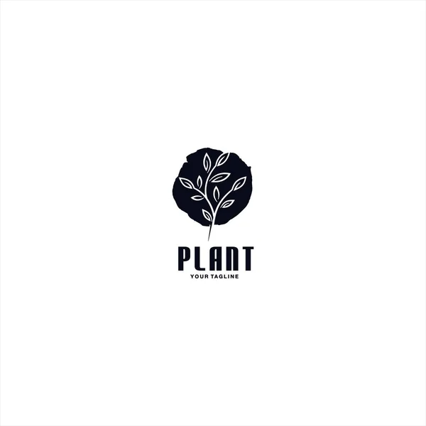 Plant lijn logo ontwerp template idee — Stockvector