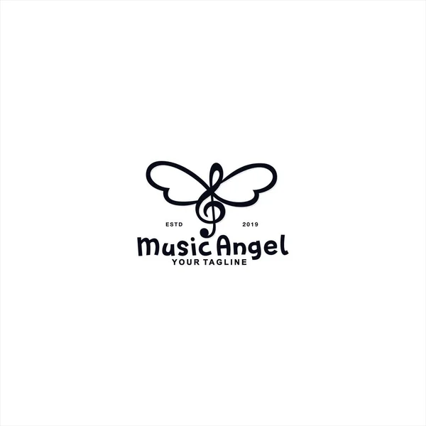 Music Angel logo design template concept