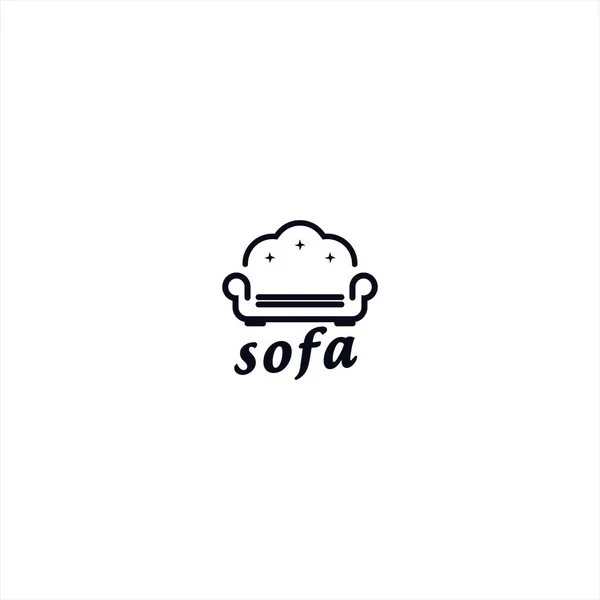 Sofa logo design template idea — Stock Vector