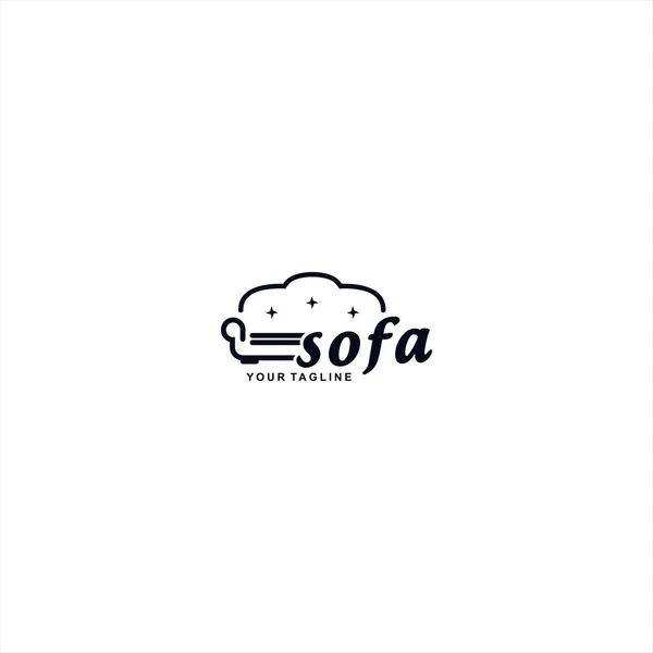 Sofá logotipo design modelo inspiração — Vetor de Stock