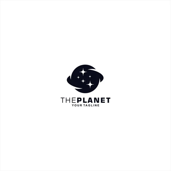 Planeta logotipo design modelo conceito — Vetor de Stock