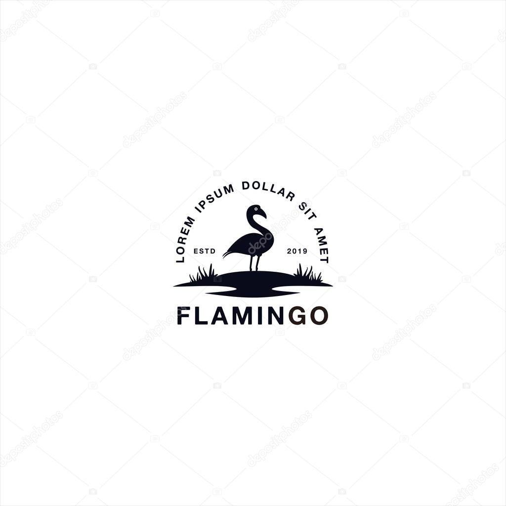 Flamingo Logo design template idea