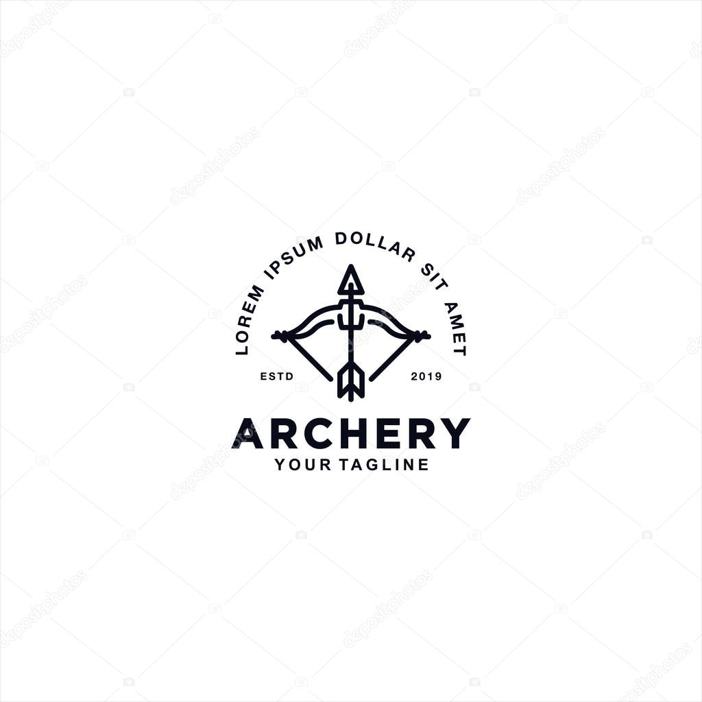 Black and white archery logo