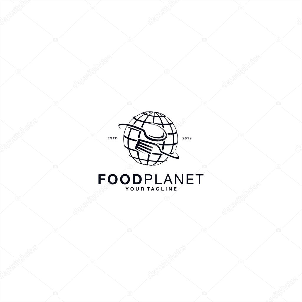 Food World logo design template concept