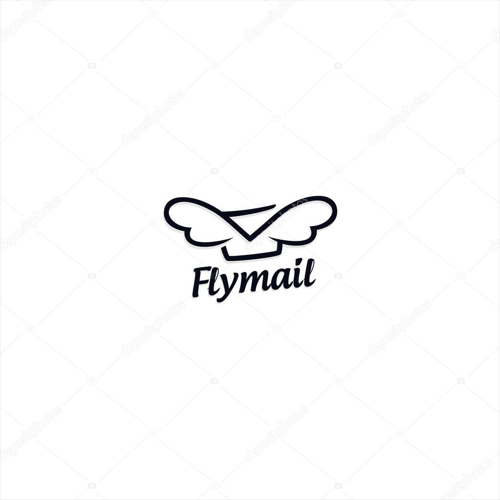 Fly mail logo design template idea