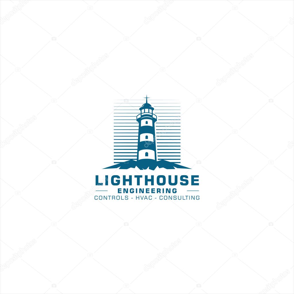 square lighthouse with line background