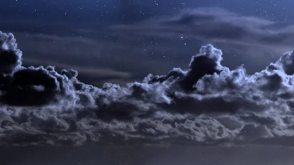 Cloudy night with stars — Stock Photo, Image