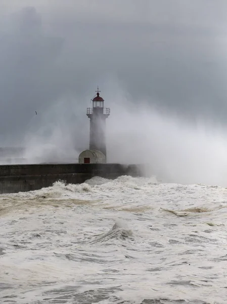 Spray after big ocean wave crash