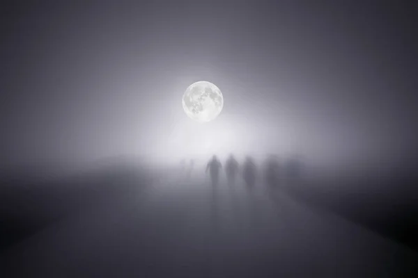 Mysterious blurred people walking — Stock Photo, Image