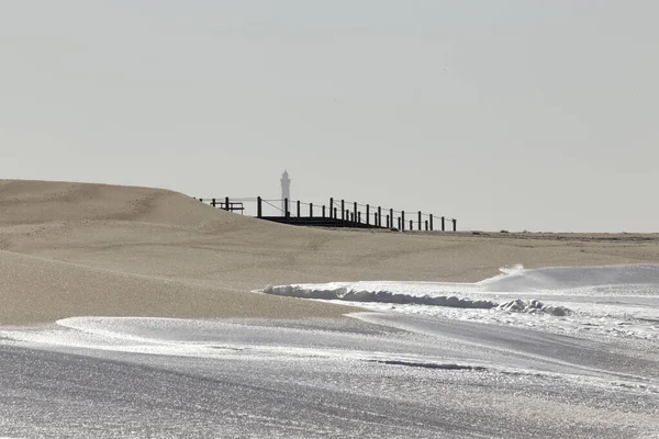 Пустой Пляж Зимой Северное Побережье Португалии — стоковое фото