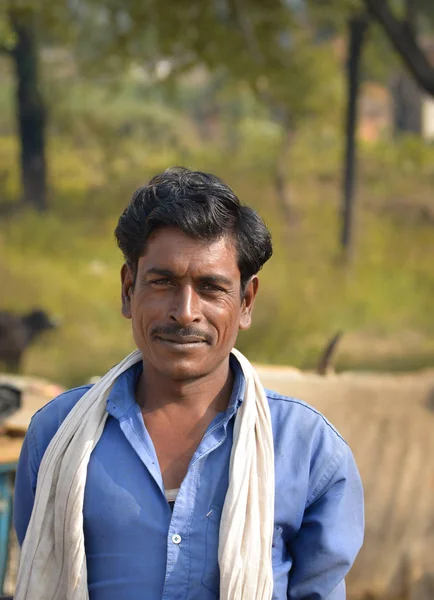 Tikamgarh Madhya Pradesh India November 2019 Porträtt Oidentifierad Indisk Man — Stockfoto