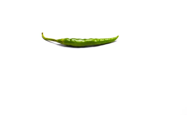 Green Chili Pepper Isolated White Background — Stock Photo, Image