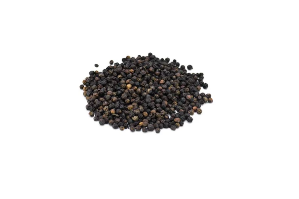 Svarte Pepperkorn Isolert Hvit Bakgrunn – stockfoto