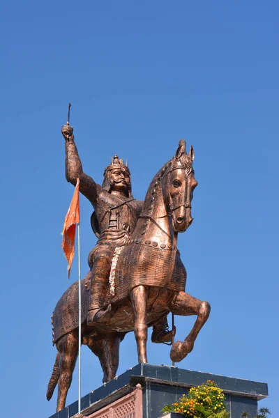 Nowgong Madhya Pradesh Indie Grudnia 2019 Statua Chatrapati Shivaji Maharaj — Zdjęcie stockowe