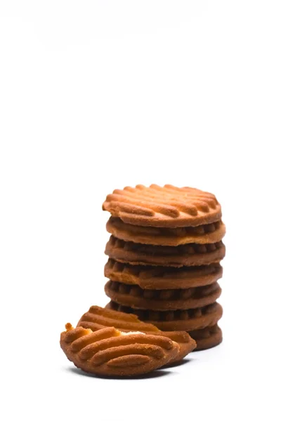 在白色背景上隔离的美味饼干 — 图库照片