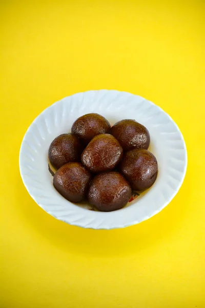 Indian Dessert Sweet Dish Gulab Jamun — Stock Photo, Image