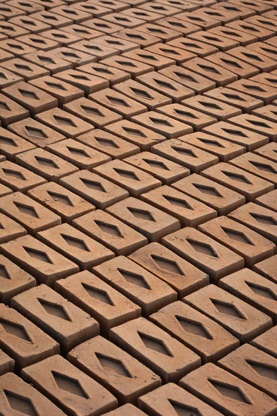 Raw Brick Laid Out Stacks Drying Bricks Brick Factory Traditional — Stock Photo, Image