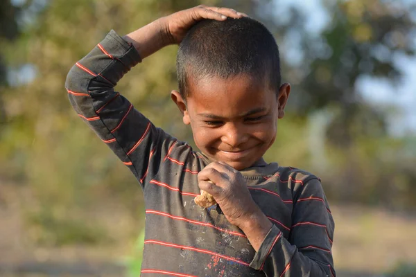 Tikamgarh Madhya Pradesh India March 2020 Portrait Unidentified Indian Boy — Stock Photo, Image