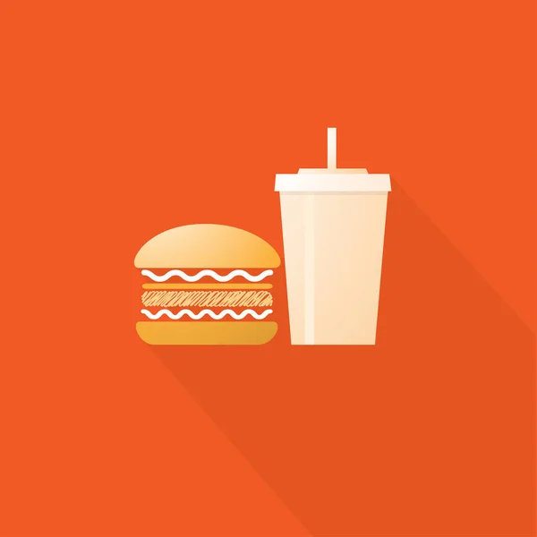 Fast Food, Hamburger and Drinks Vector illustration — Stock Vector