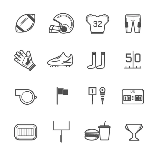 American Football Icons Vector — Stok Vektör